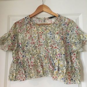 ZARA floral crop top
